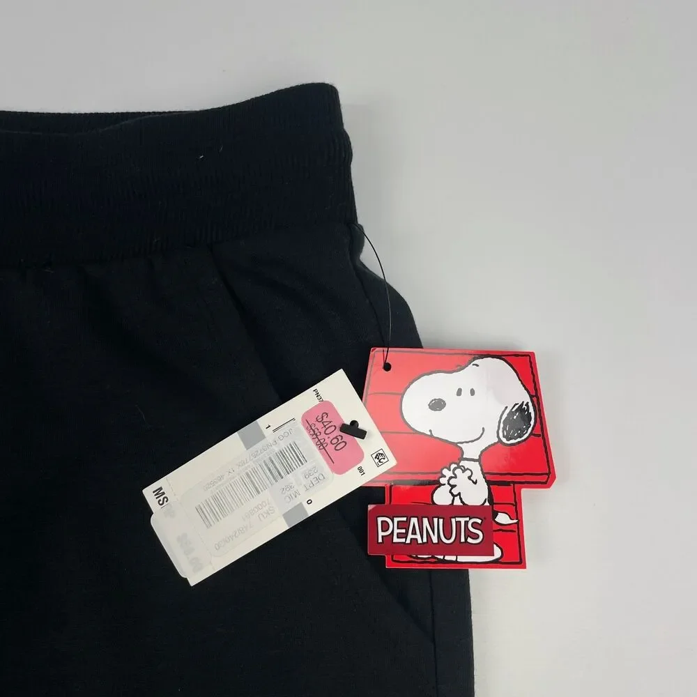 NWT Peanuts Snoopy Woodstock Black Lounge Pajama Jogger Pants Women Plus Size 1X